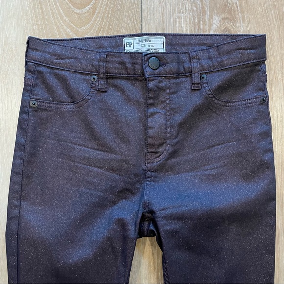 Free People Purple Glitter Skinny Jean - Picture 4 of 15